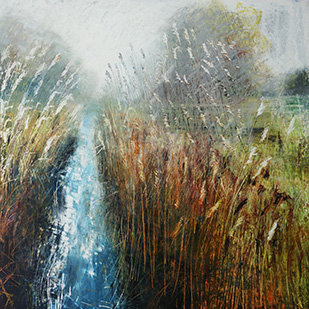 Fen Mist oil pastel and pencil 20" x 20" SOLD
