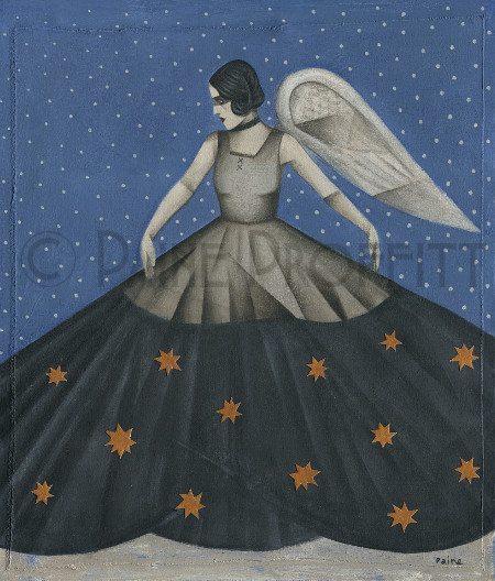 Snowfall and Stars acrylic 60 x 70cm sold