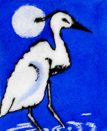 Evening of the Egret drypoint and watercolour 15 x 12 cm £225 unframed