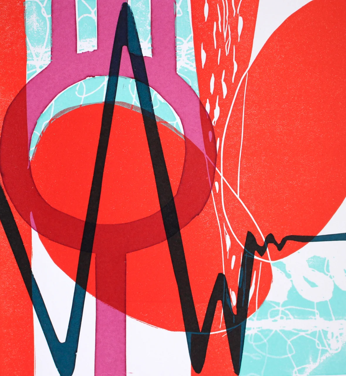 Anomaly I silkscreen and linocut 20cm x 21cm framed £195, unframed £155