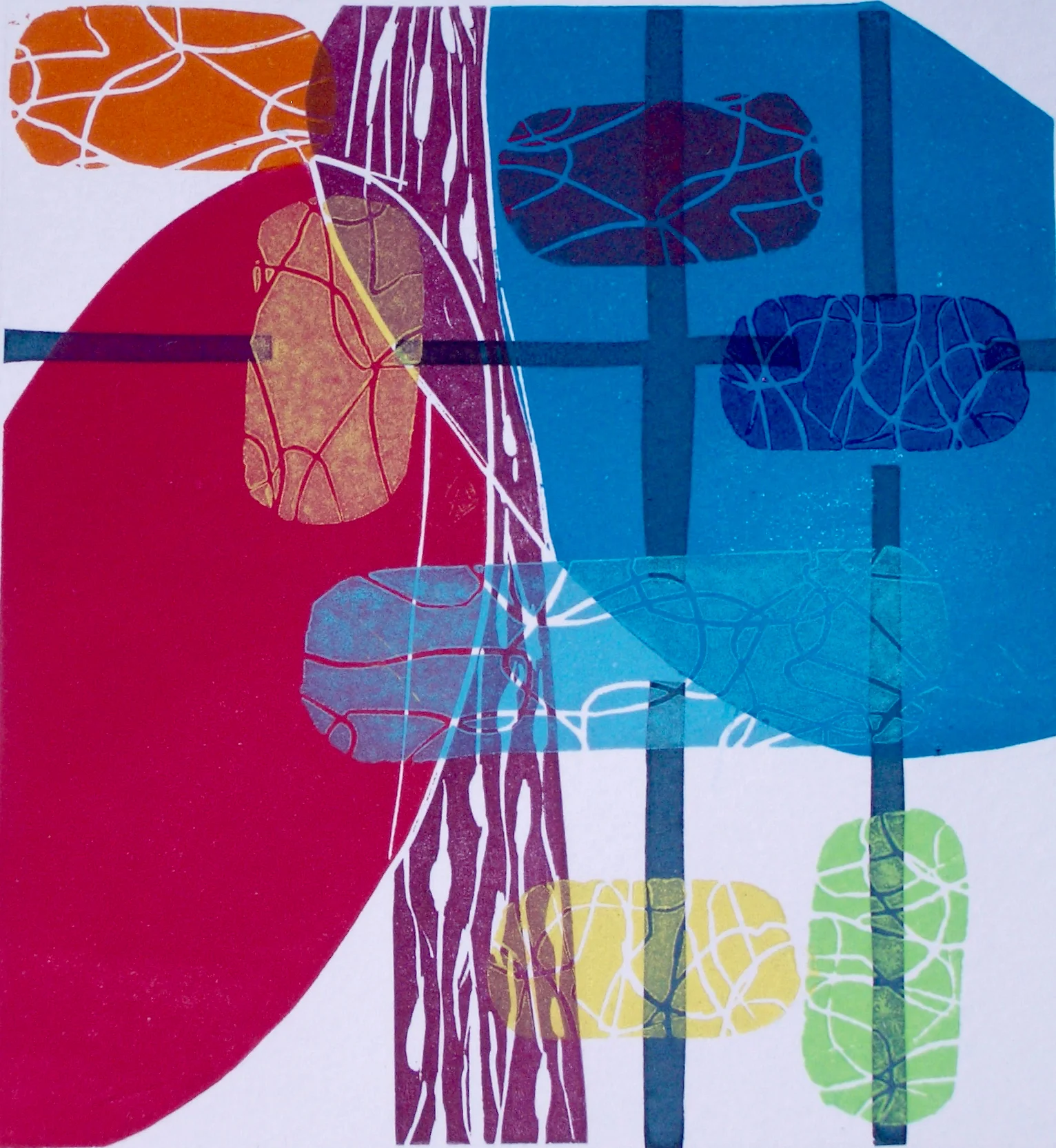 Anomaly VII linocut 16cm x 16cm framed £175, unframed £135