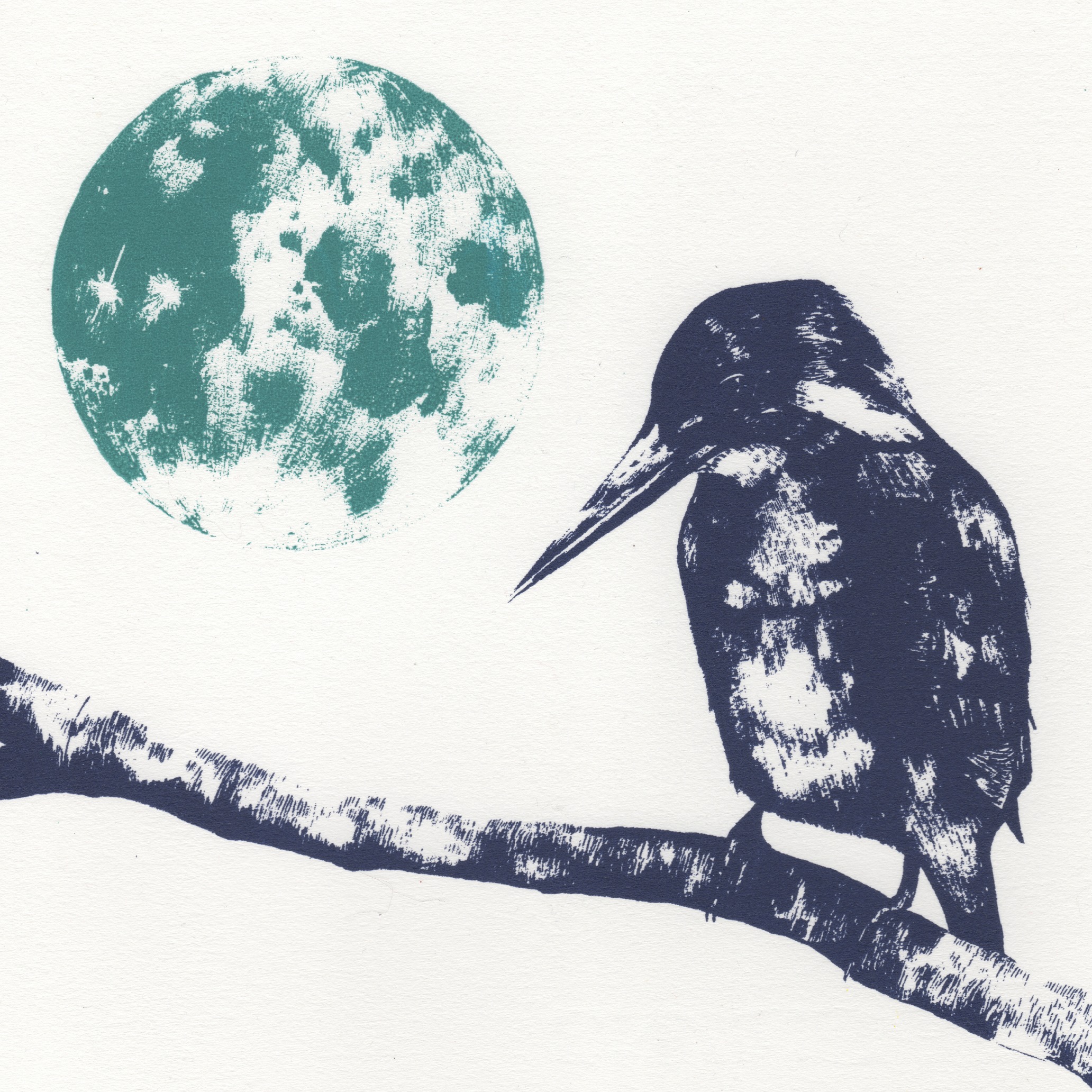 Kingfisher and Moon screenprint 21 x 21 cm £31 (unframed)