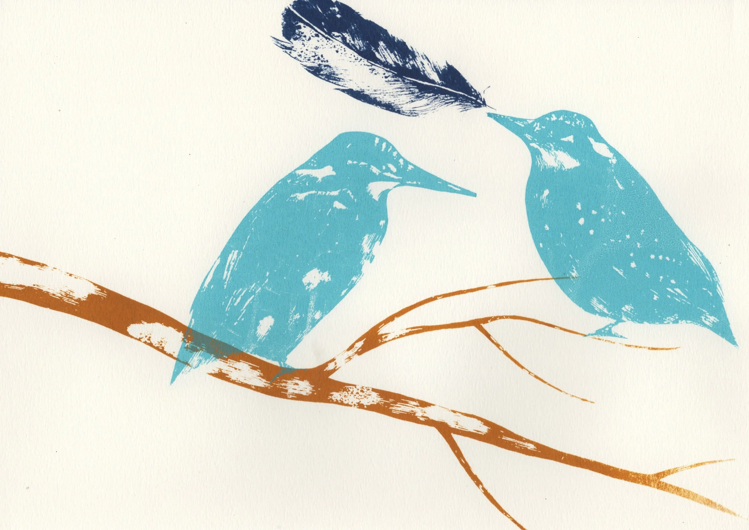 Kingfisher and Branch screenprint 29.5cm x 21cm £31 (unframed)