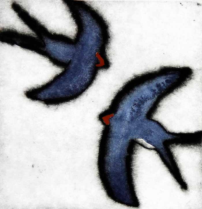 Swallows Darting drypoint and watercolour 10 x 9.5 cm £80 unframed