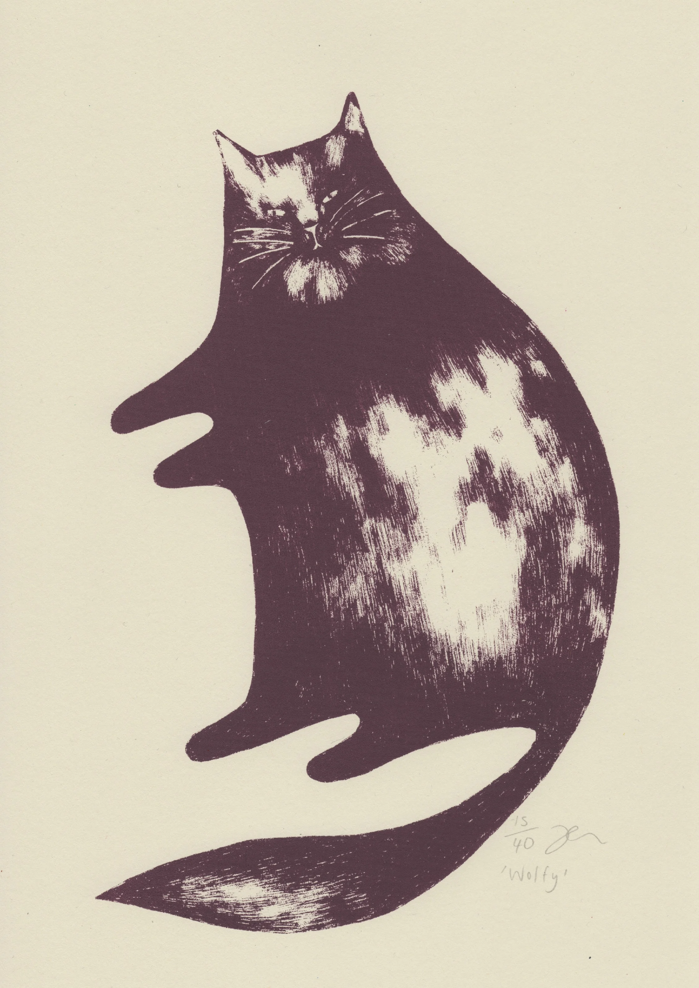 Wolfy screenprint 21cm x 29.5cm £31 (unframed)