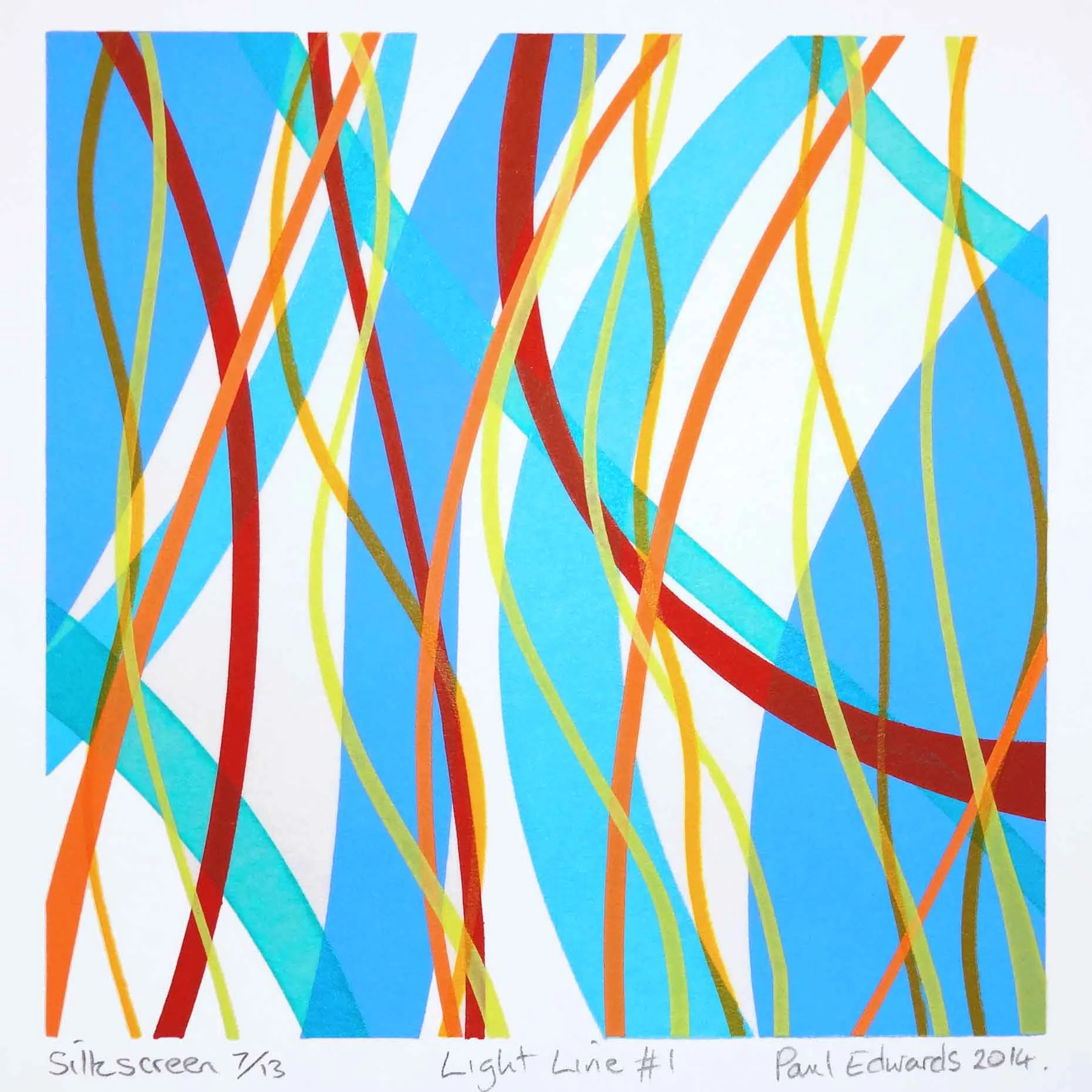 Light Line 1 silkscreen Approx 17 x 17 framed £50 unframed