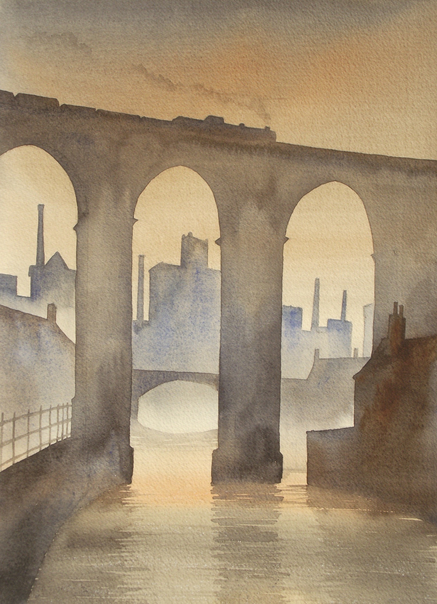 Stockport Viaduct watercolour SOLD
