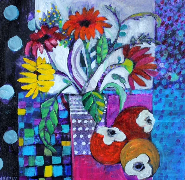 Big daisies Acrylic on box canvas 30x30cm £359 unframed