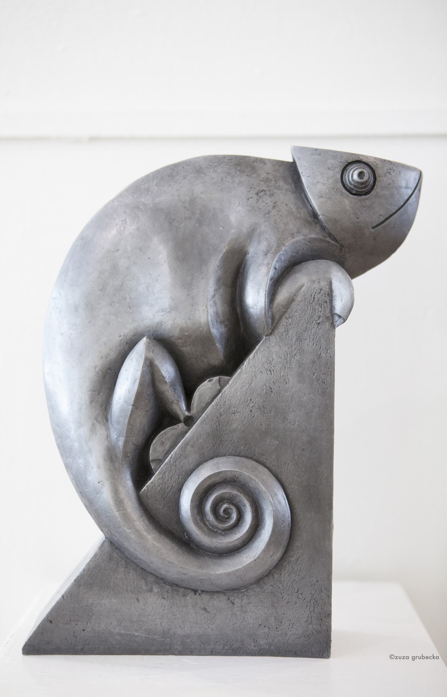 Chameleon cold cast pewter 35cm x 20cm x 11.5cm £325
