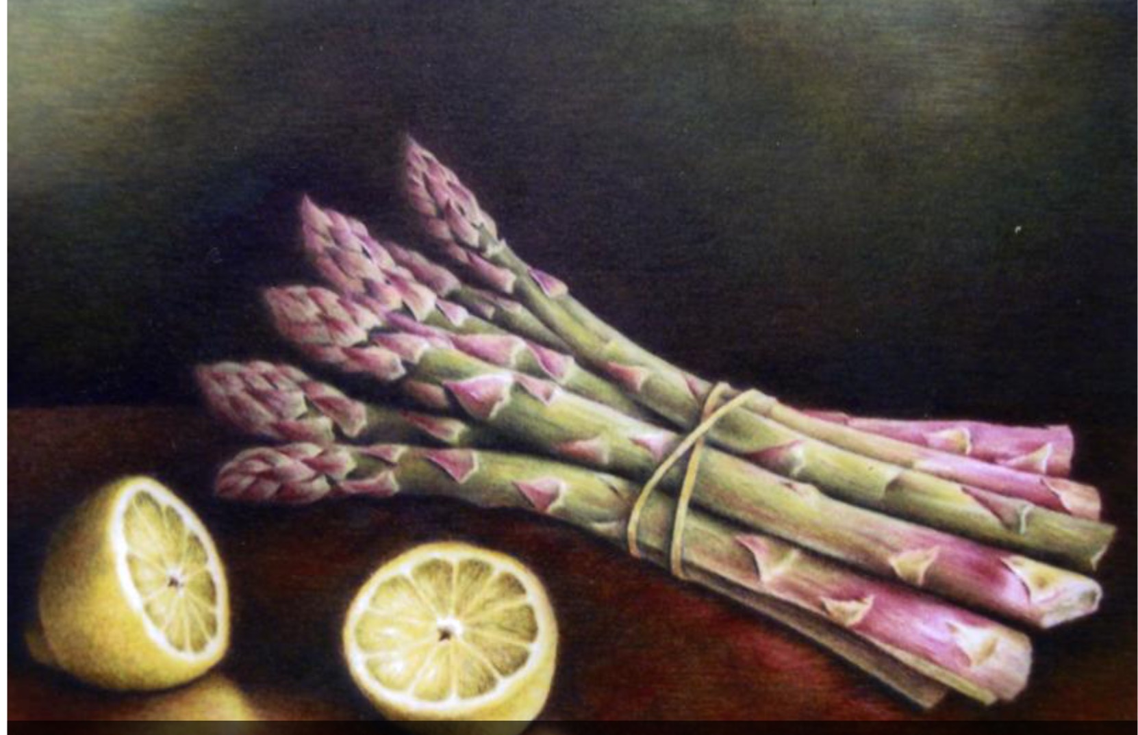 Asparagus watercolour 20 x 26cm (framed)