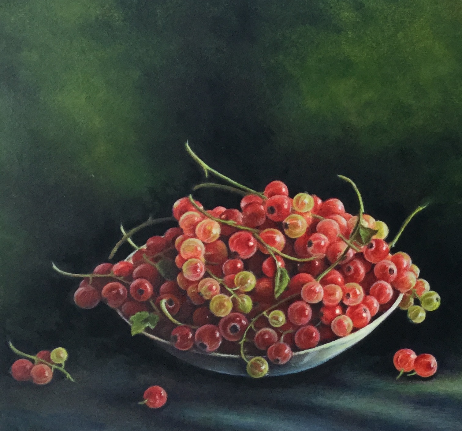 Redcurrants watercolour 20 x 24cm (framed)