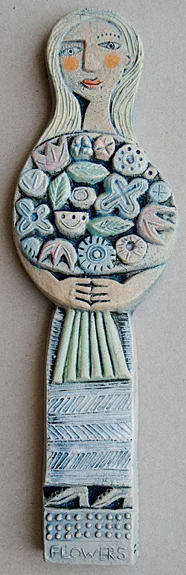 Flowers ceramic 6 x 20 cm SOLD