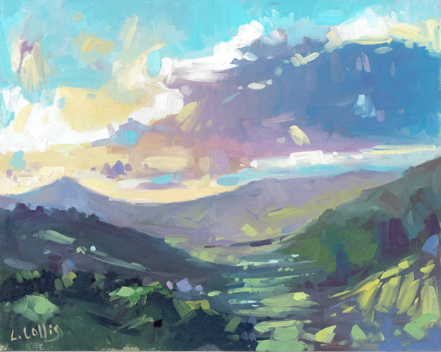 Black Mountains Purple Haze oil on board 25cm X 20cm £295