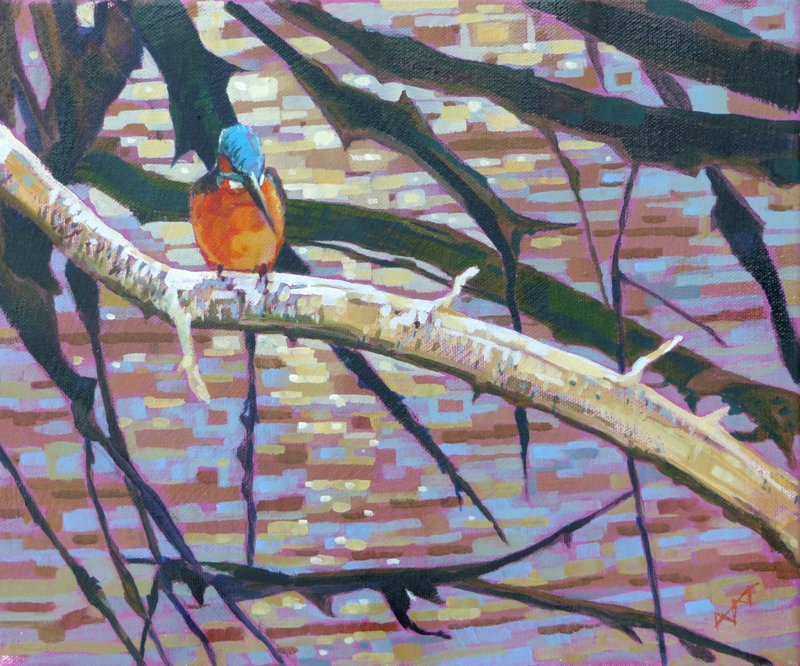 Fingringhoe Kingfisher Oil on Canvas sold