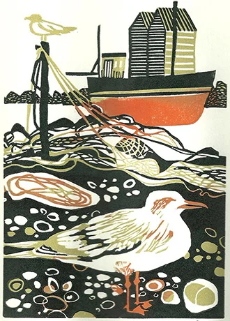 Gulls linocut £90 (unframed)