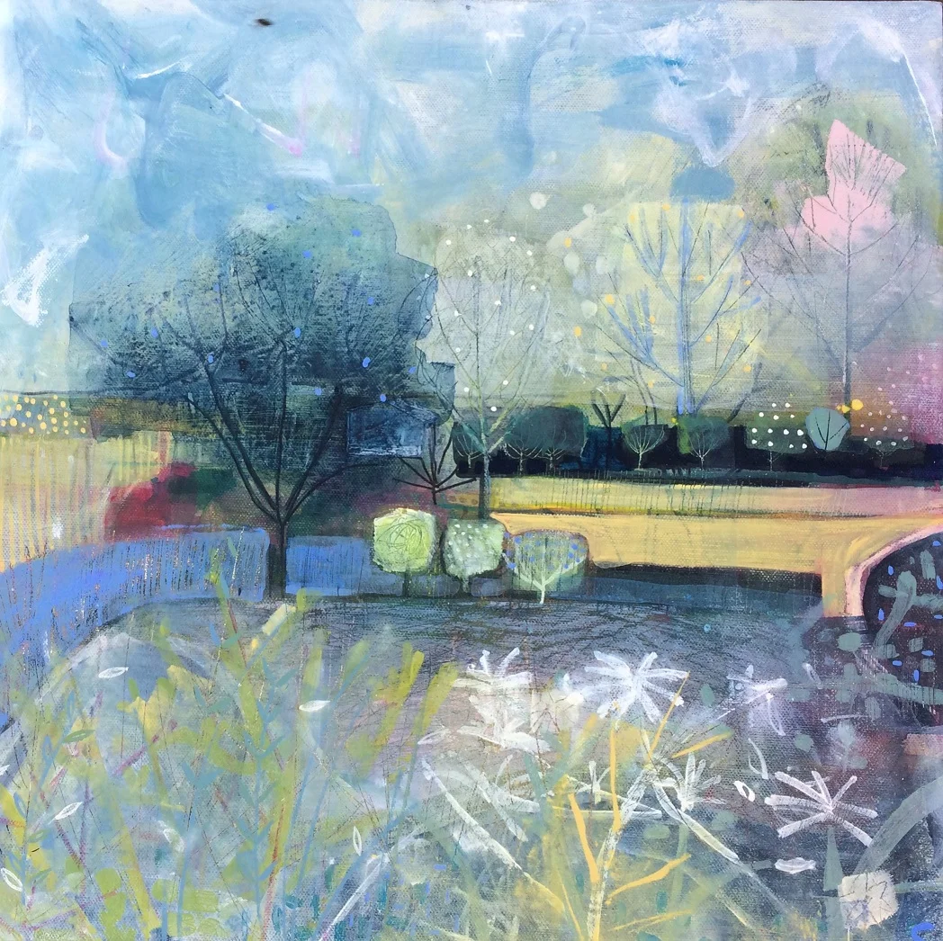 View from the Magnolia acrylic on canvas board 49 x 49 cm sold