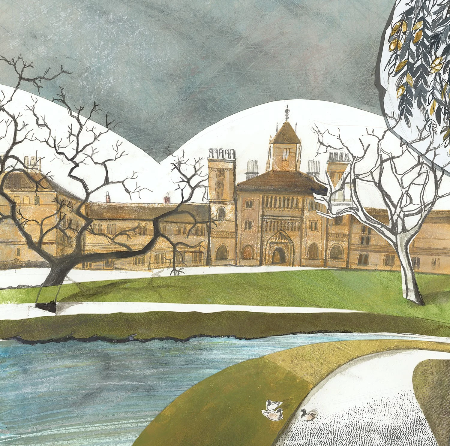 St. John's College mixed media 61 x61cm £700