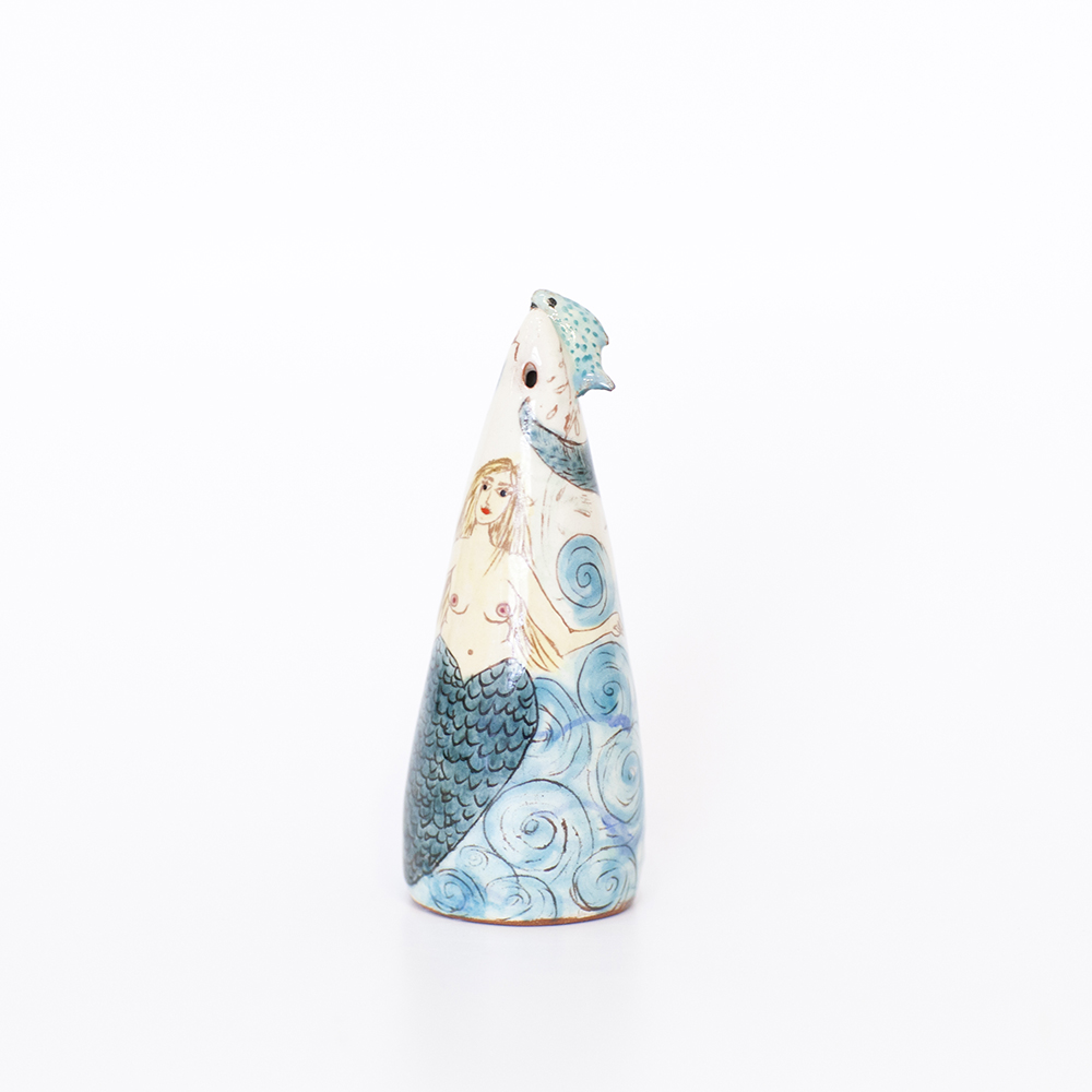 Mermaid and Jumping Fish Salt Shaker ceramic 4cm x 11cm sold