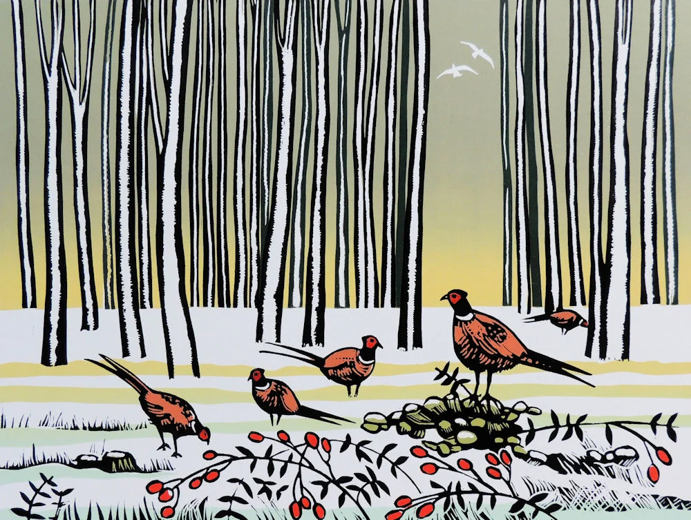 Snow Trees linocut 44.5 x 33cm £165