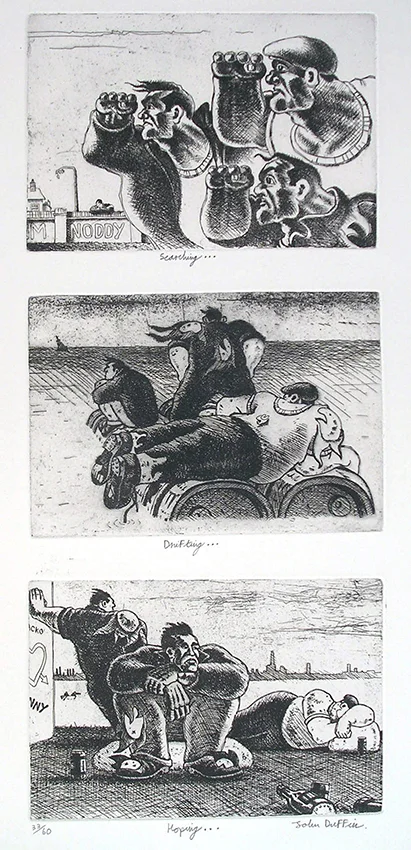 Searching Drifting Hoping etching 60 x 25cm £495 (framed) £395 (unframed)