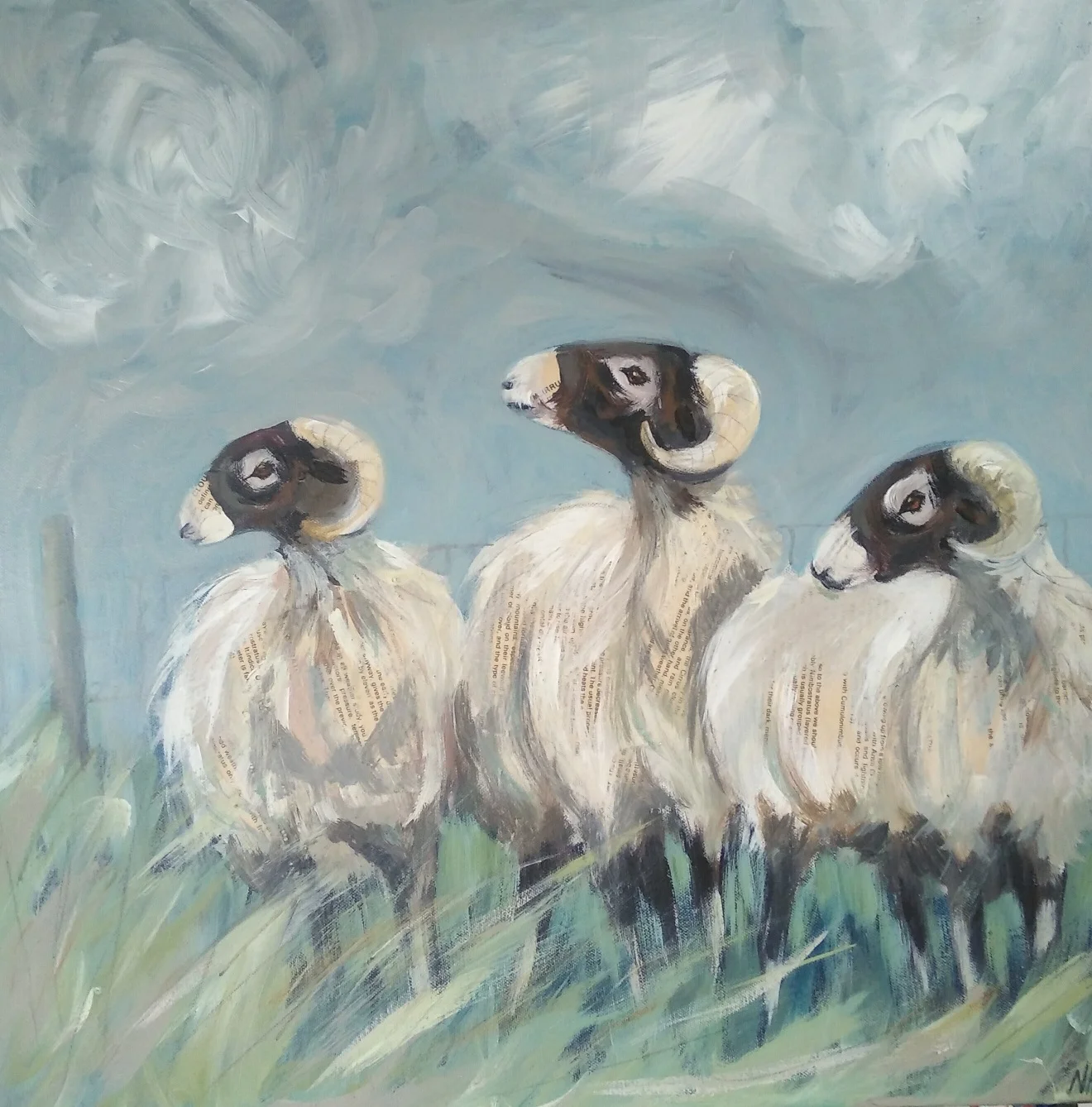 Manageable Clouds mixed media 51 x 51cm £825