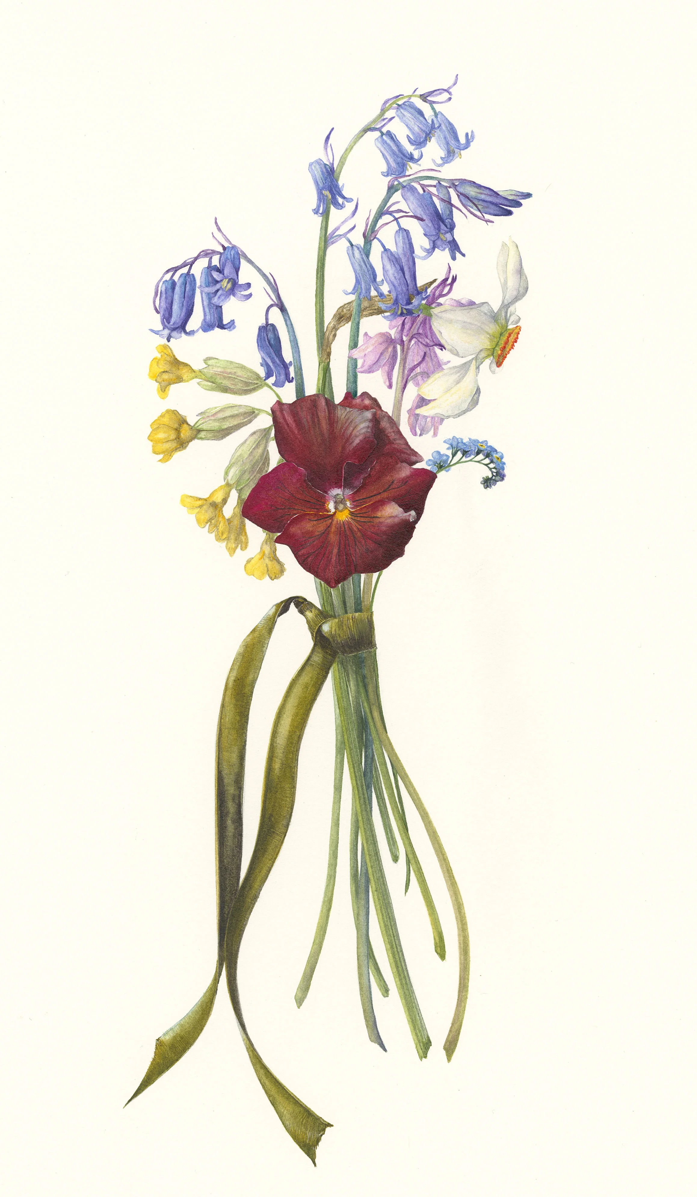 Spring Posy I watercolour on paper 23 x 35 cm image 36 x 59 cm framed SOLD
