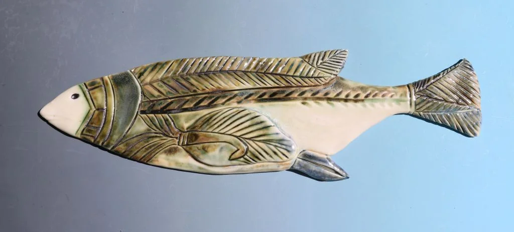Large Patterned Fish ceramic 9 x 30cm £58