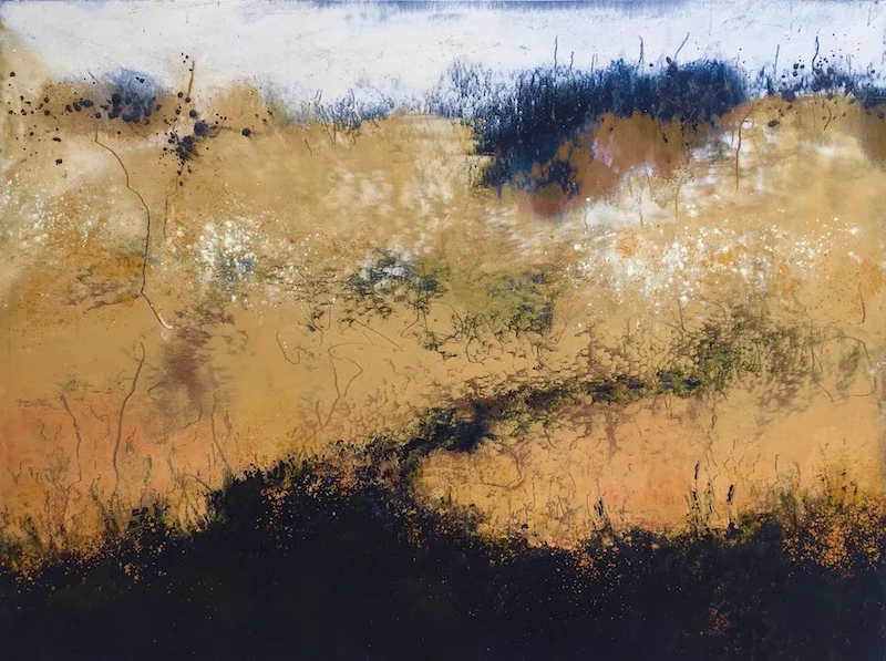 Grasslands Oil and Cold Wax 46 x 56 cm framed £425