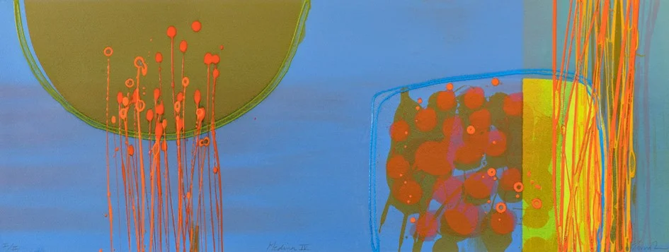 Medina IV (I/II) mono print , acrylic on paper framed size 43 cm x 93 cm £780