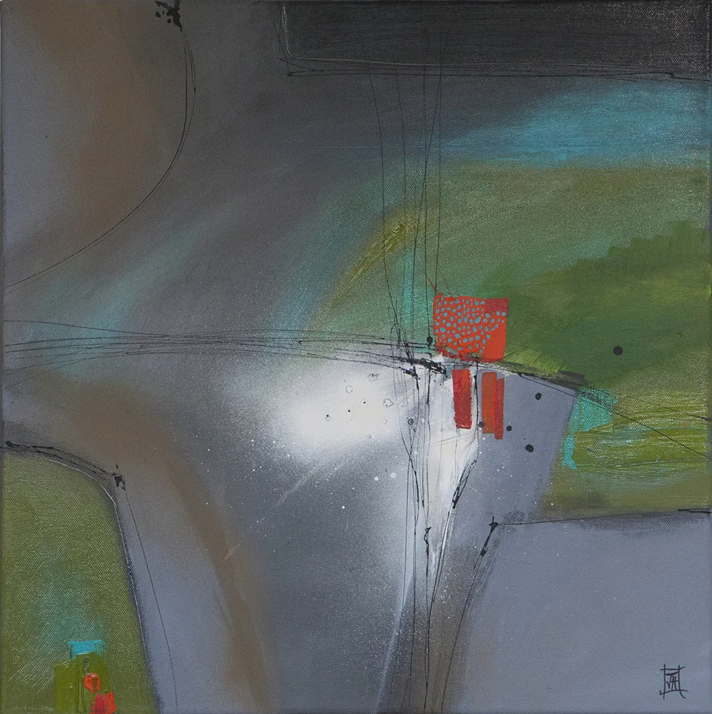 Abstract no3 acrylic on canvas 52cm x 52cm framed £440