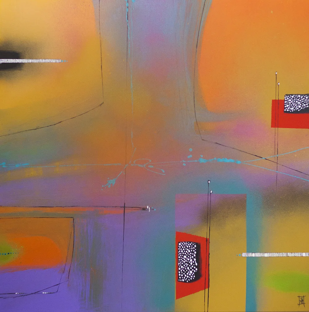 Abstract no5 acrylic on canvas 62cm x62cm sold