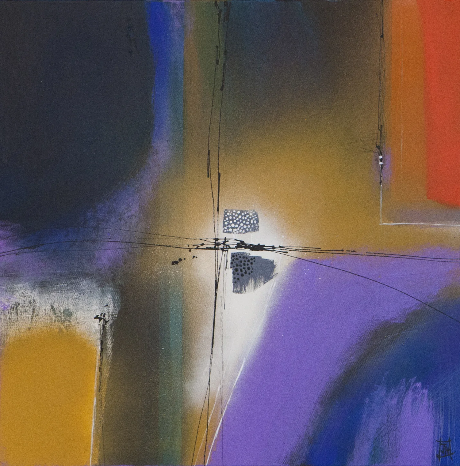 Abstract no6 acrylic on canvas 52cm x 52cm framed £440