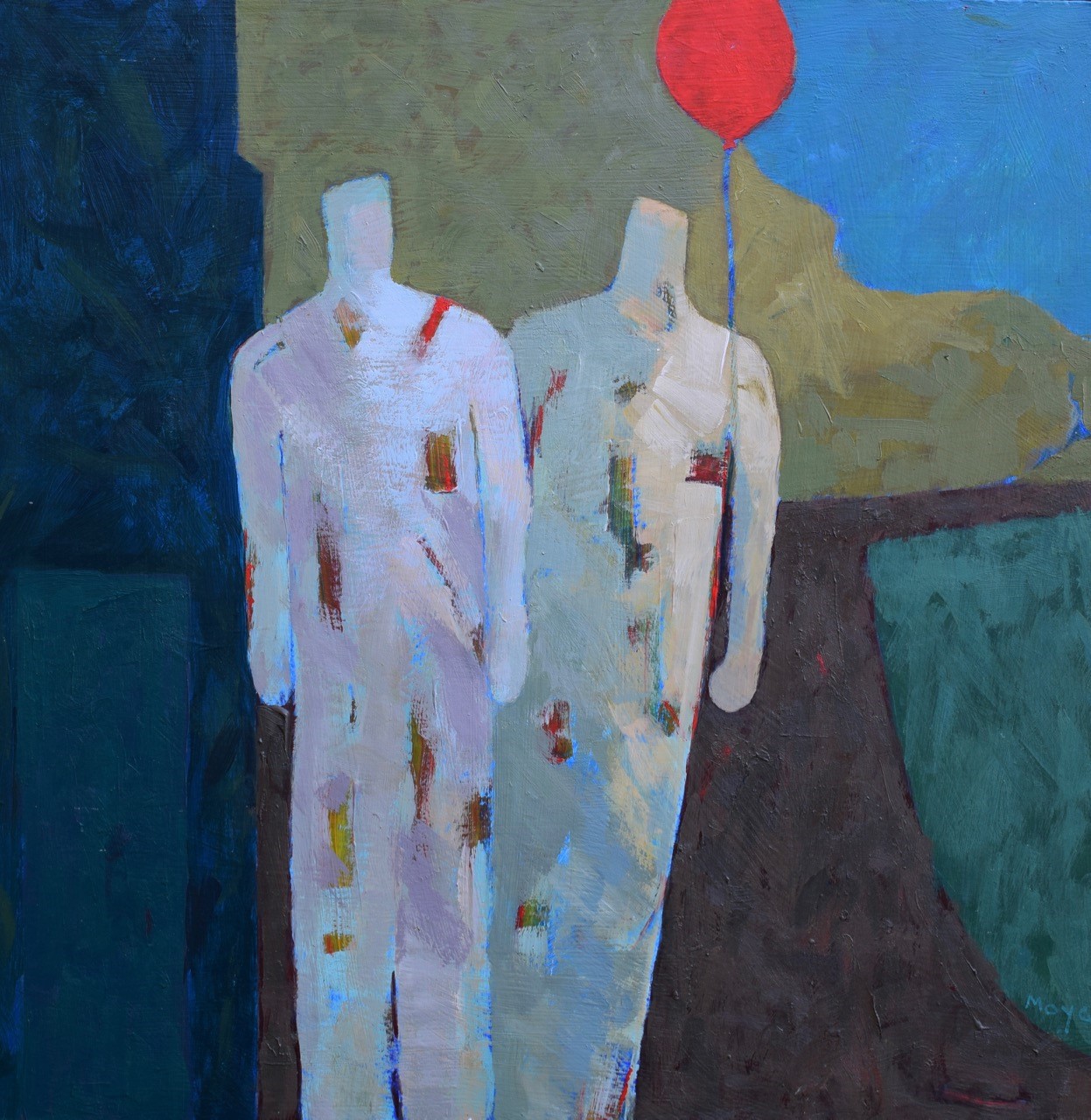 The Red Balloon acrylic on board 34 x 34 cm framed £550