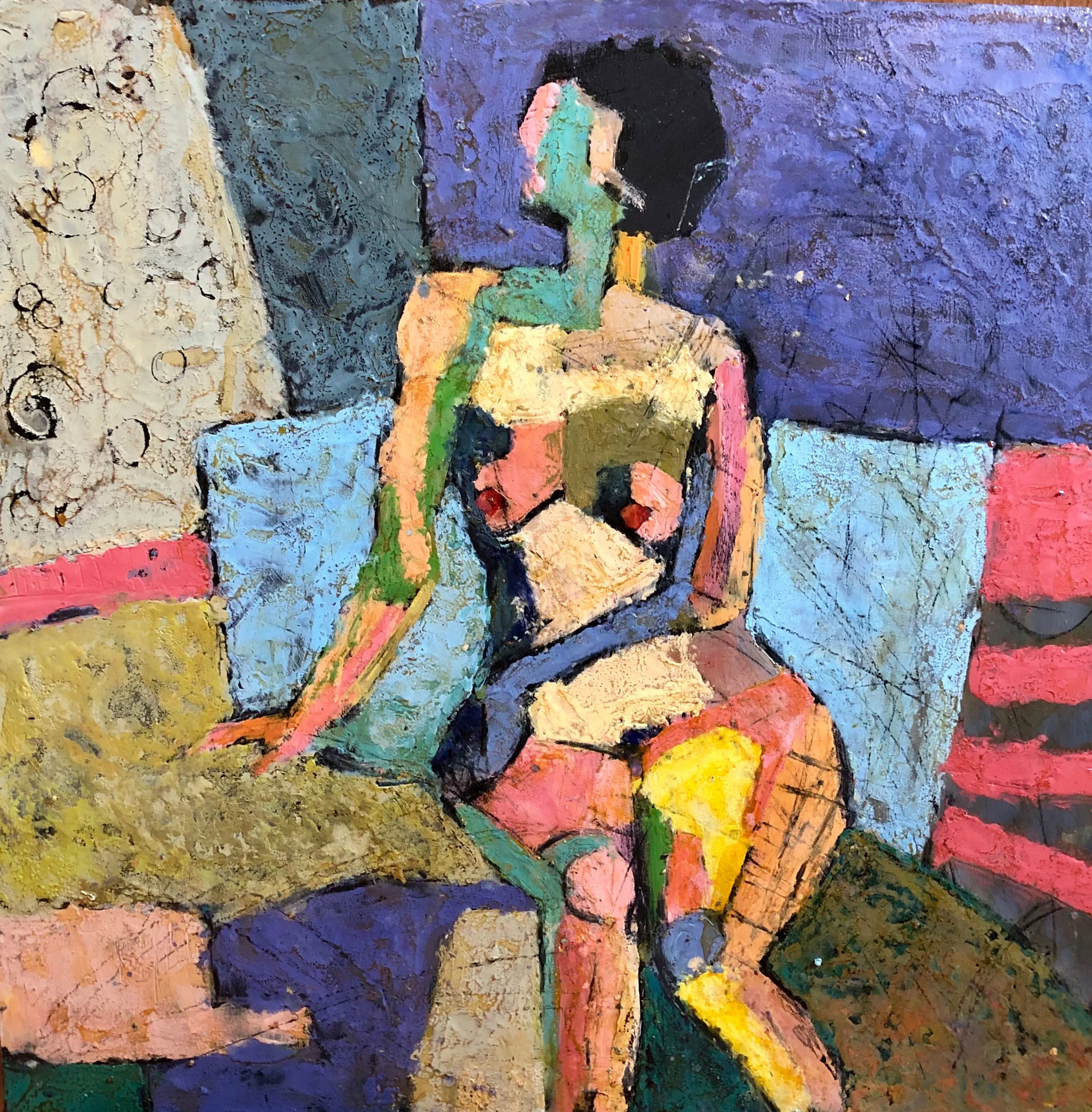Seated Nude Oil based media 70 x 69cm £920