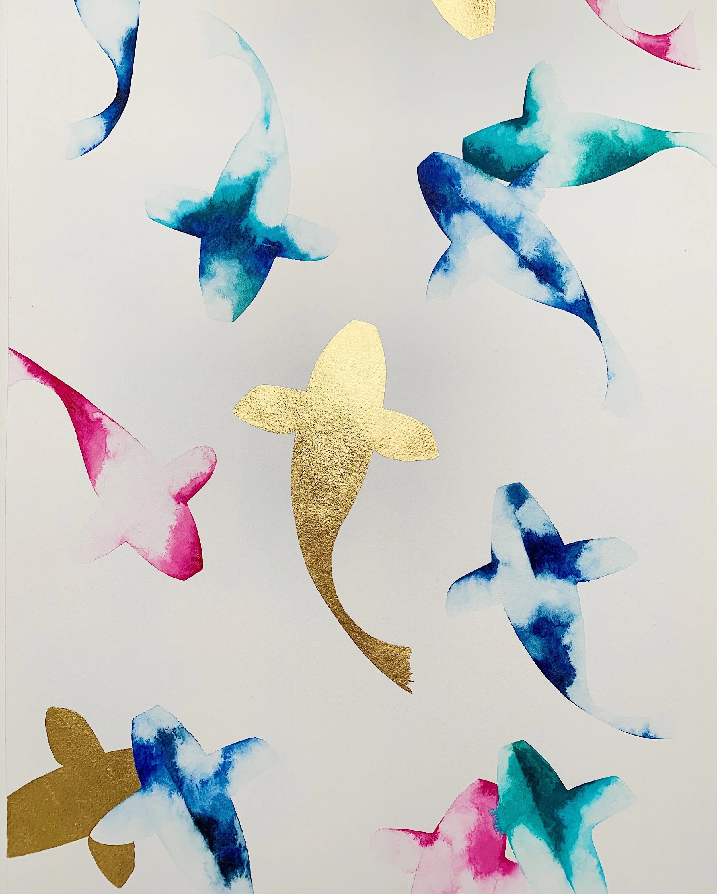 Clair de Lune watercolour and gold leaf 61 x 78 cm £595 (framed)