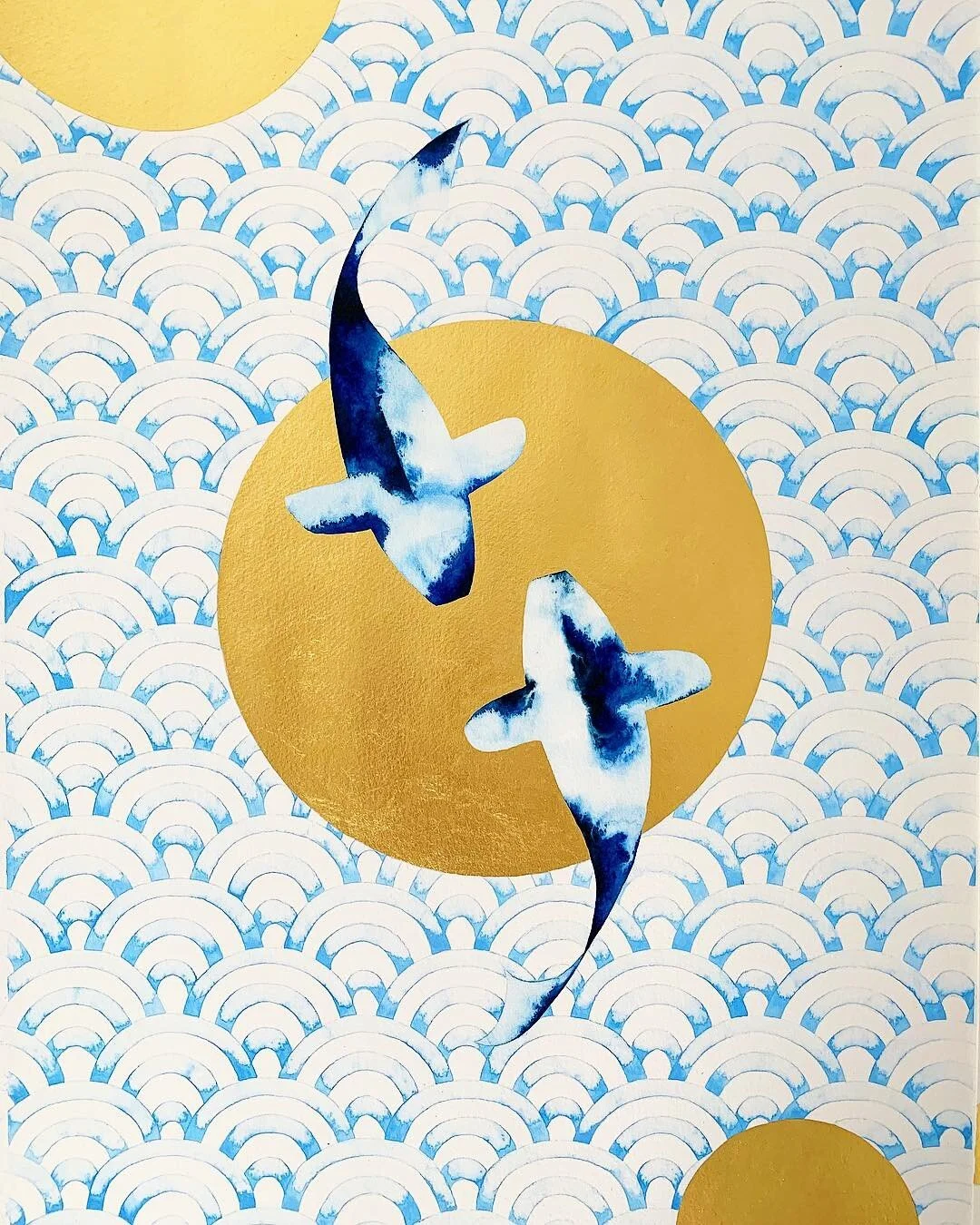 All About Balance watercolour and gold leaf 61 x 78 cm £595 (framed)