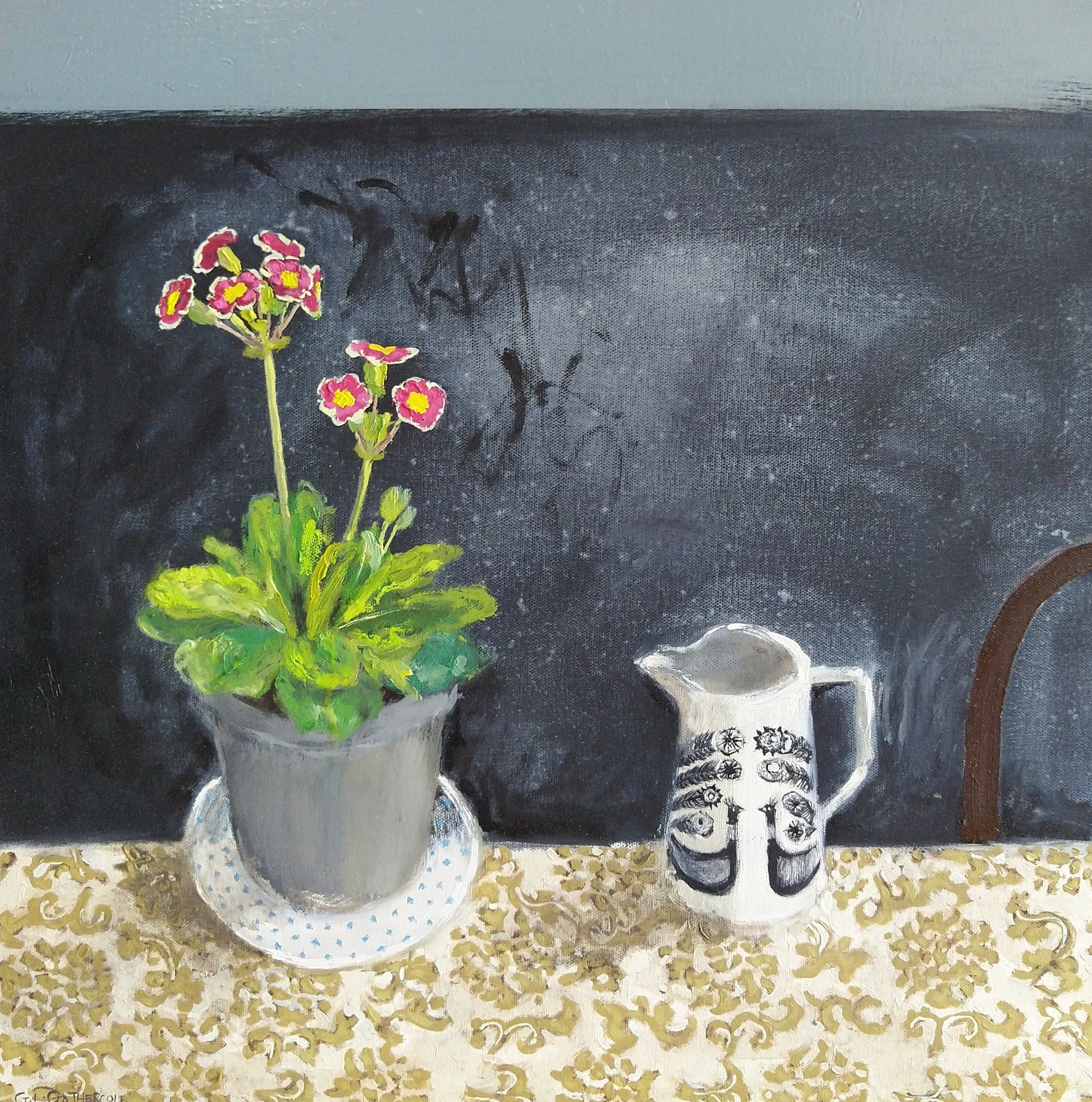 Lilac Lace Primula & Jug 50x50cm oil.jpg