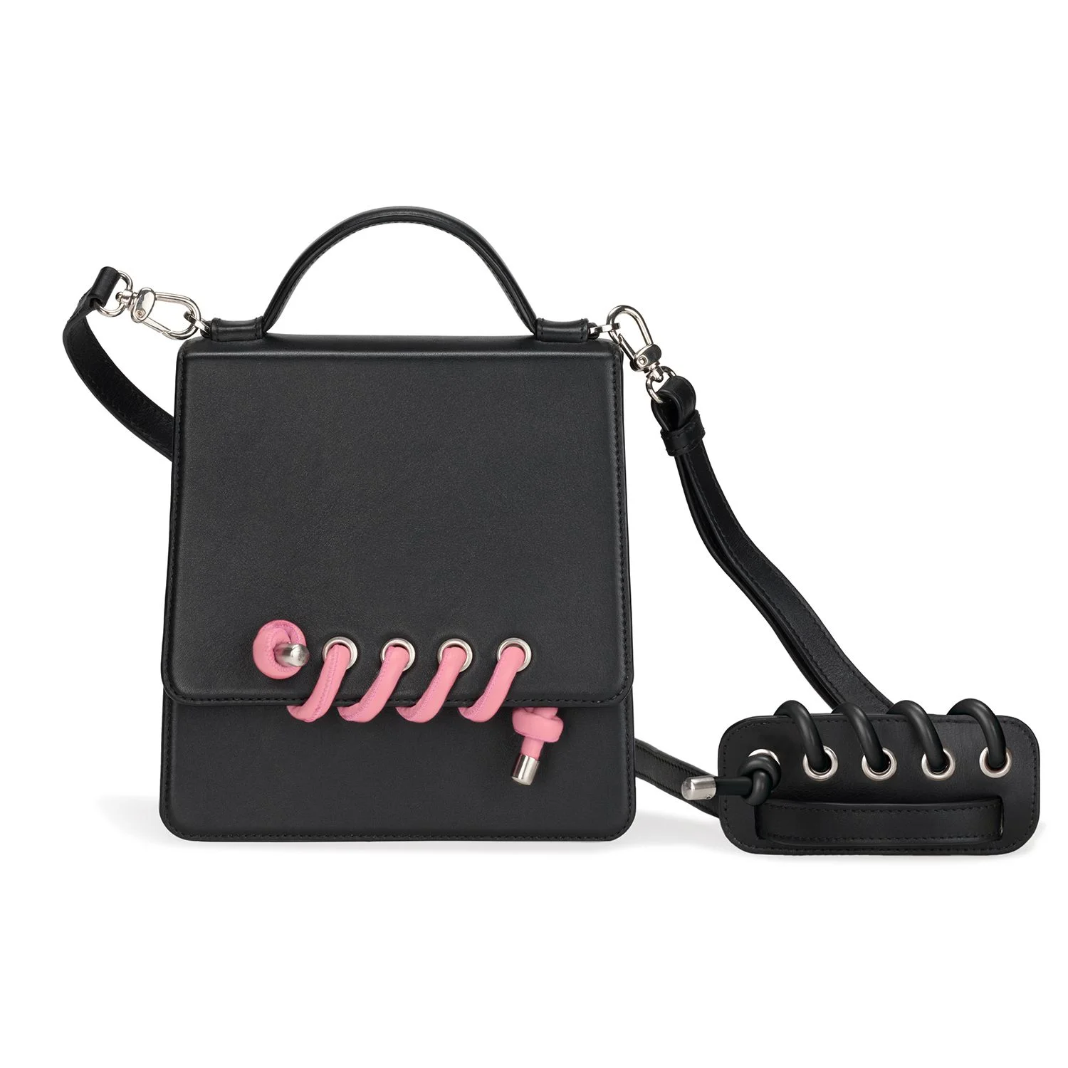 Body Spiral Colour: Pink Leather. Strap Spiral Colour: Black Silicone.