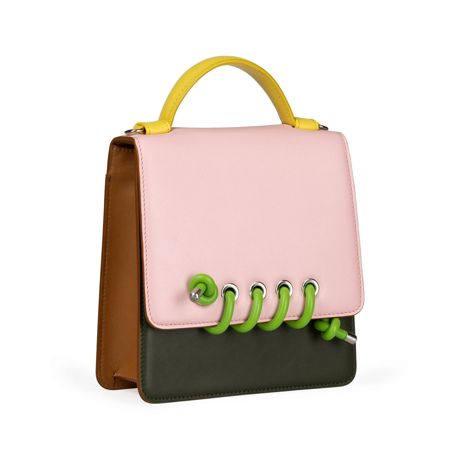 Body Spiral Colour: Lime Silicone. Strap Spiral Colour: Rose Leather.