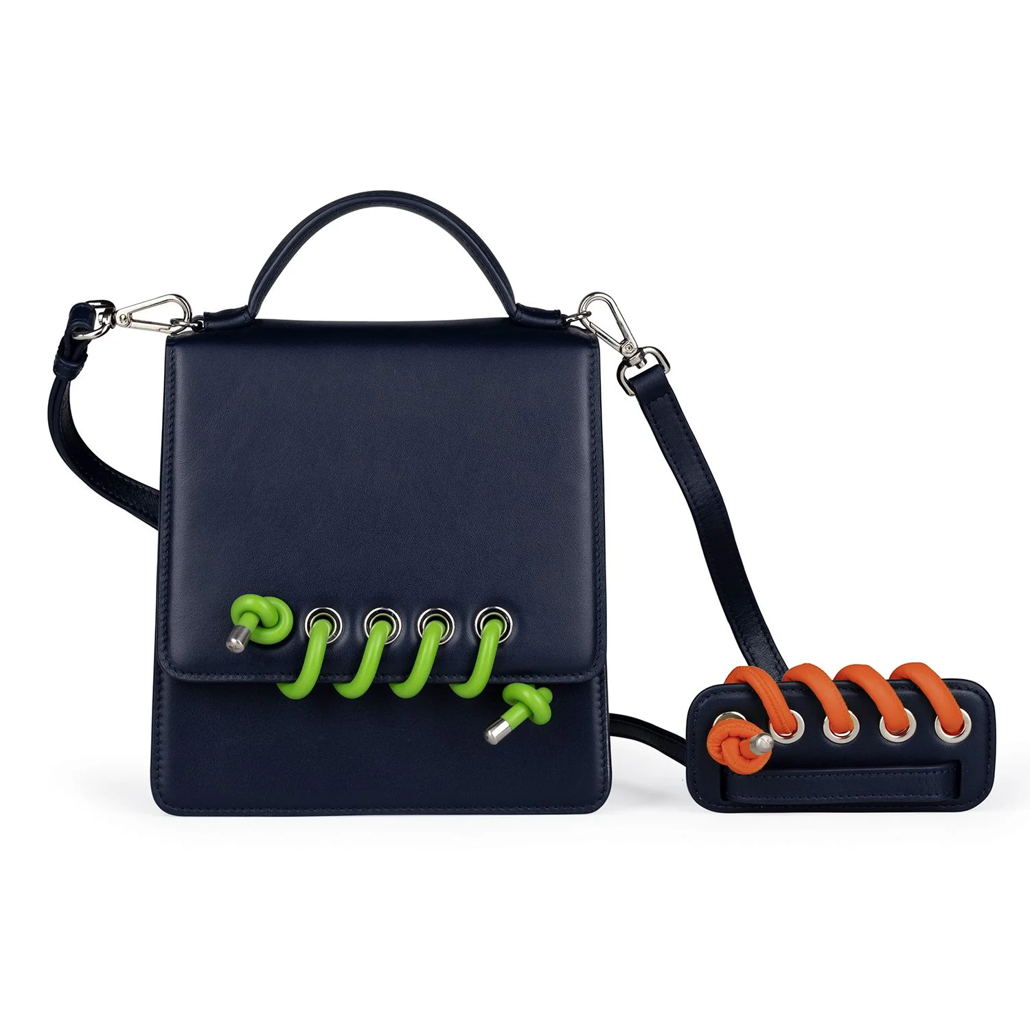 Body Spiral Colour: Lime Silicone. Strap Spiral Colour: Orange Leather.