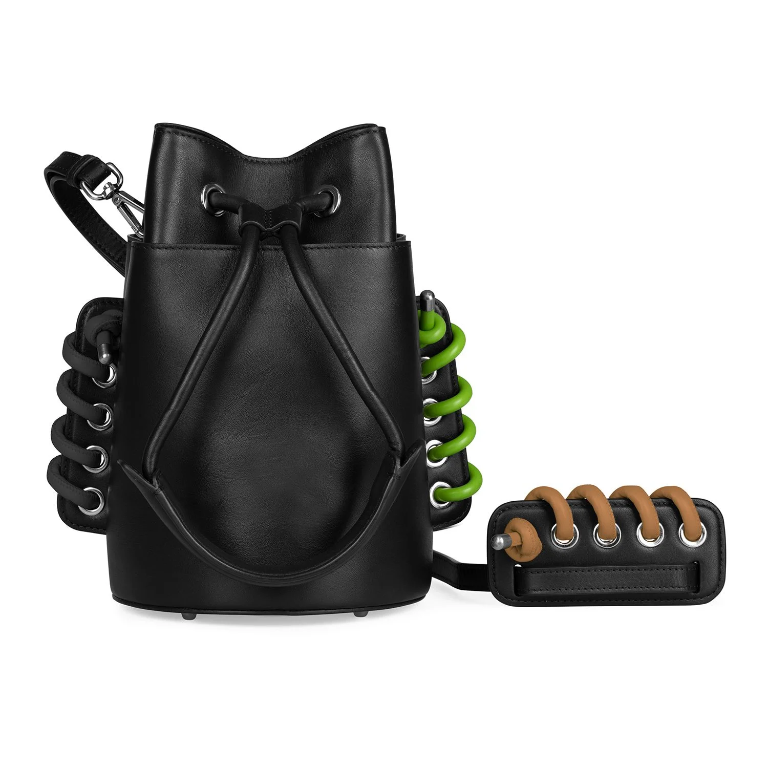 Body Spiral A Colour: Black Leather. Body Spiral B Colour: Lime Silicone. Strap Spiral Colour: Brown Leather.