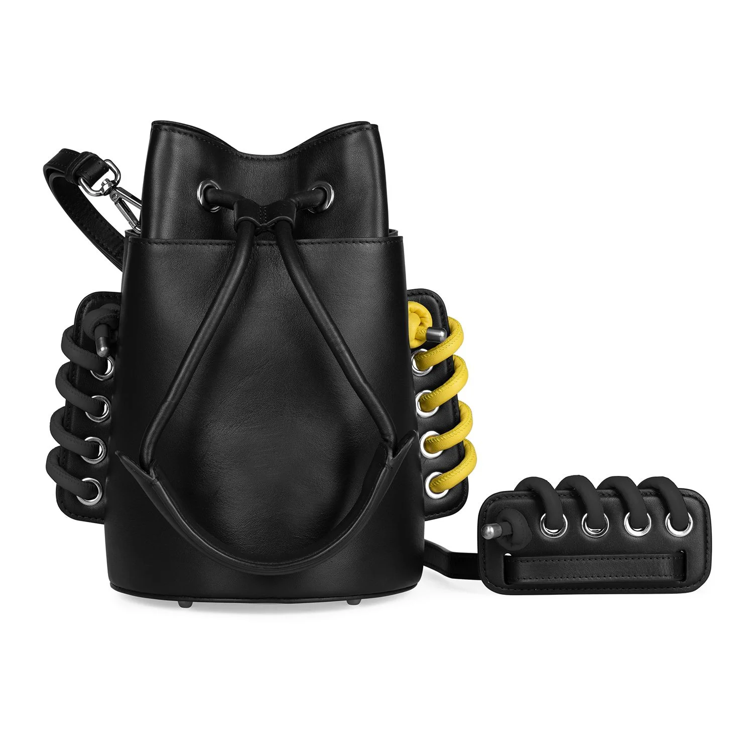 Body Spiral A Colour: Black Leather. Body Spiral B Colour: Yellow Leather. Strap Spiral Colour: Black Leather.