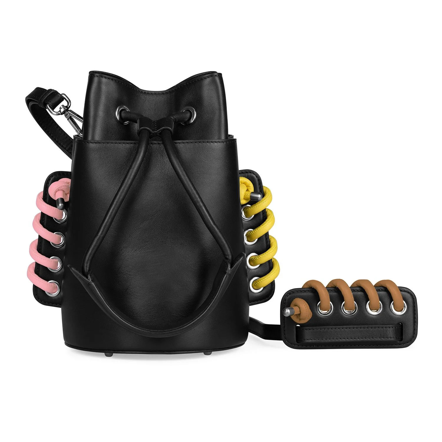 Body Spiral A Colour: Rose Leather. Body Spiral B Colour: Yellow Leather. Strap Spiral Colour: Brown Leather.