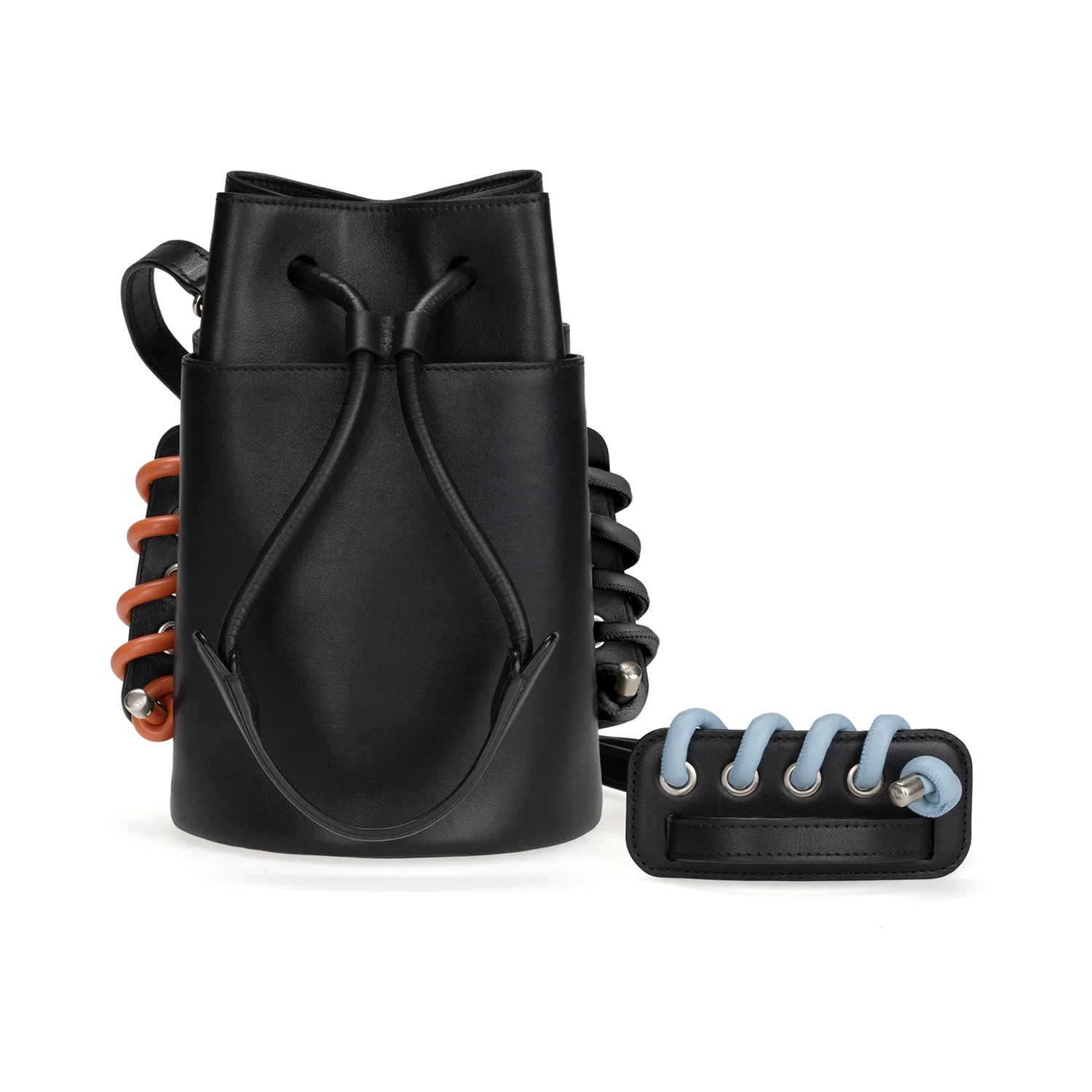 Body Spiral A Colour: Orange Silicone. Body Spiral B Colour: Black Leather. Strap Spiral Colour: Blue Leather.