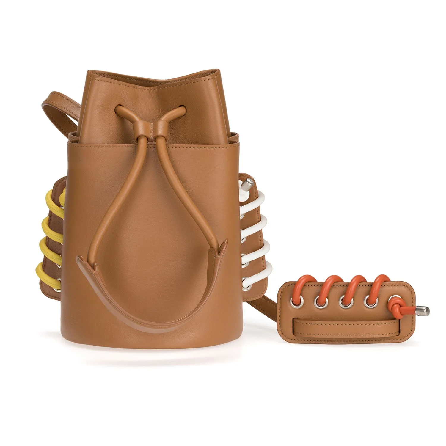 Body Spiral A Colour: Yellow Leather. Body Spiral B Colour: White Silicone. Strap Spiral Colour: Orange Silicone.