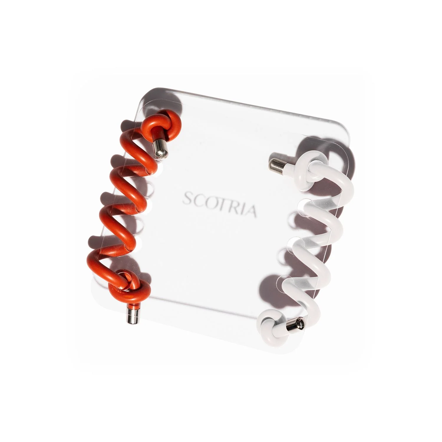 Spiral 1 Colour: Orange Silicone. Spiral 2 Colour: White Silicone.