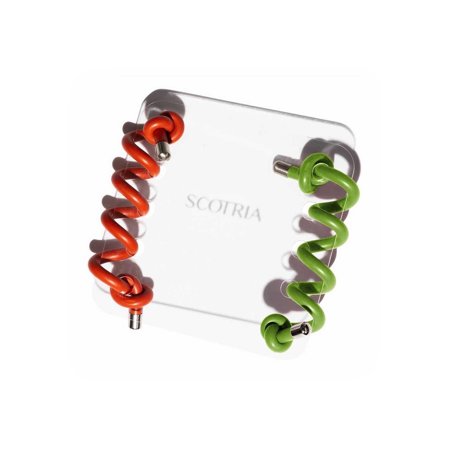 Spiral 1 Colour: Orange Silicone. Spiral 2 Colour: Lime Silicone.