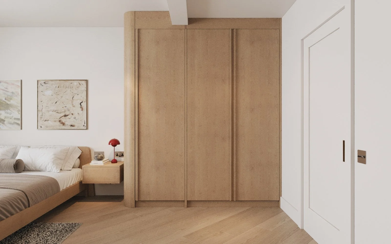 CGI of Danish designed bedroom