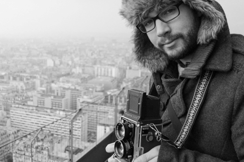 On the middle floor of the Eiffel Tower with my fluffy hat and C220 TLR. This old film camera was the only camera that I took on our trip to Paris. I was nervous about only taking a film camera but I got some great shots with it.