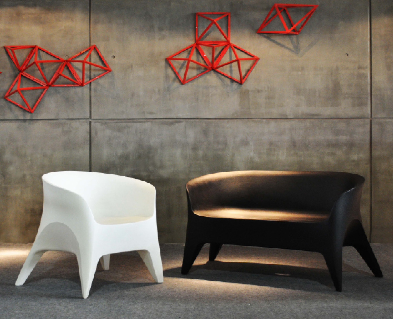 The Obie Chair and Love Seat in all their glory